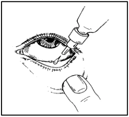Demonstrating how to use eye drops (Obdĺžnik)