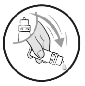 A close-up of a hand holding a bottle

Description automatically generated