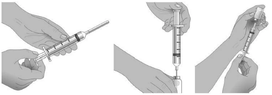 Step 7 shows how to withdraw XEMBIFY from the vial into the syringe.