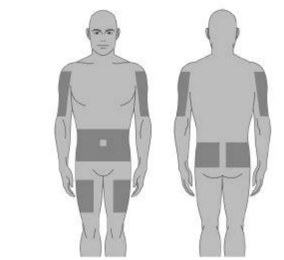 Step 9 shows you the body sites to chose to inject XEMBIFY.